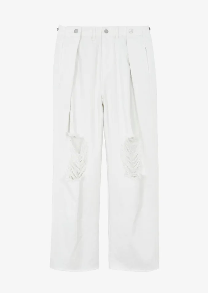 The Frankie Shop Mercer Ripped Jeans 8211 White Women Clothing