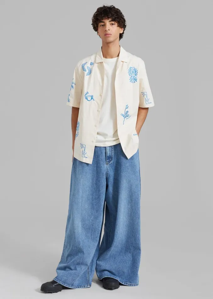 The Frankie Shop Nanushka Bodil Camp Shirt 8211 Creme Men Tops