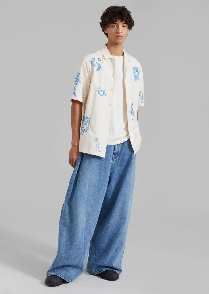 The Frankie Shop Nanushka Bodil Camp Shirt 8211 Creme Men Tops