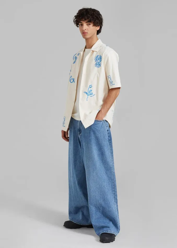The Frankie Shop Nanushka Bodil Camp Shirt 8211 Creme Men Tops