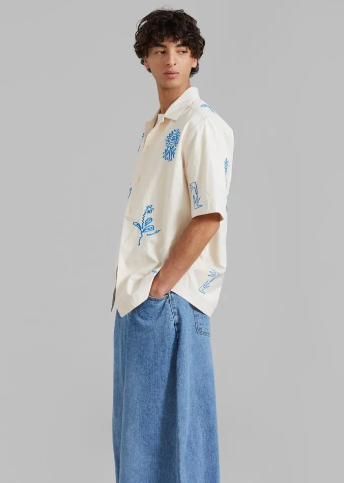 The Frankie Shop Nanushka Bodil Camp Shirt 8211 Creme Men Tops