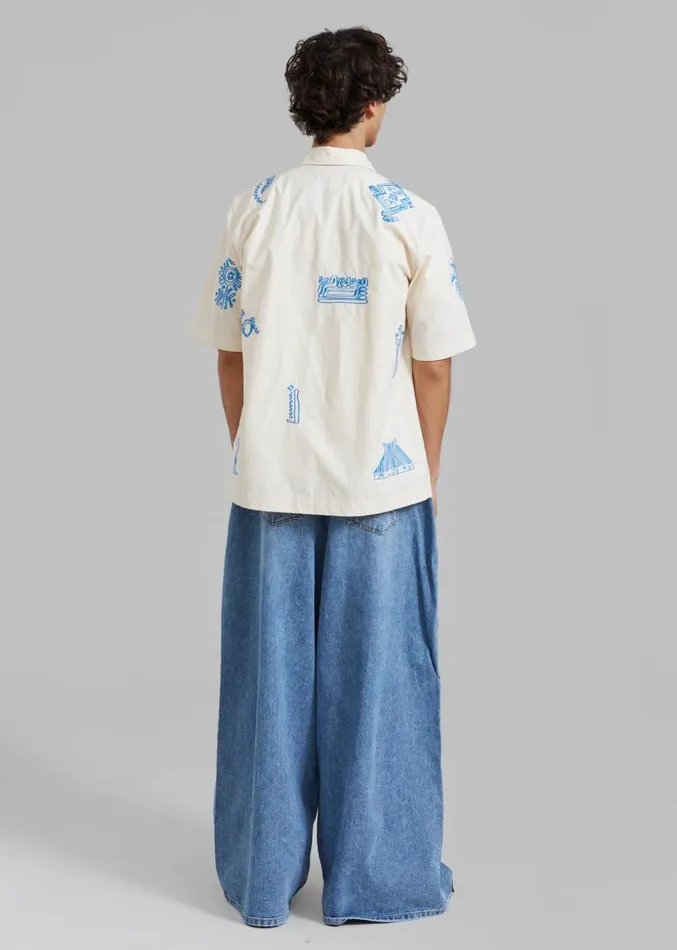 The Frankie Shop Nanushka Bodil Camp Shirt 8211 Creme Men Tops