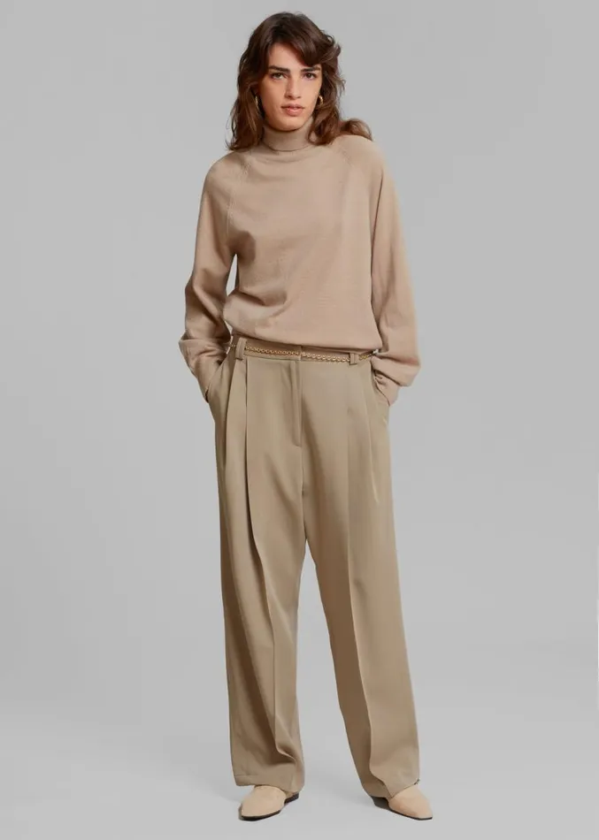 The Frankie Shop Naomie String Pants 8211 Latte Women Clothing