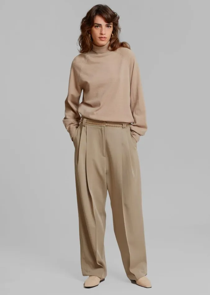 The Frankie Shop Naomie String Pants 8211 Latte Women Clothing