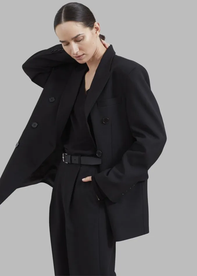 The Frankie Shop Nessi Double Breasted Blazer 8211 Black Women Outerwear