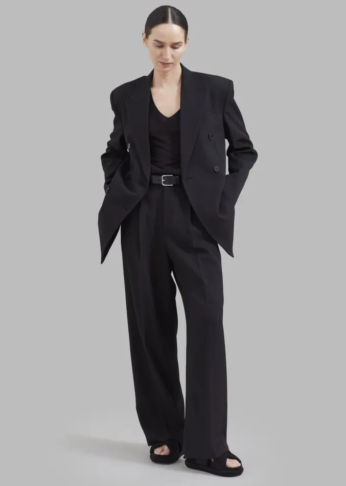 The Frankie Shop Nessi Double Breasted Blazer 8211 Black Women Outerwear