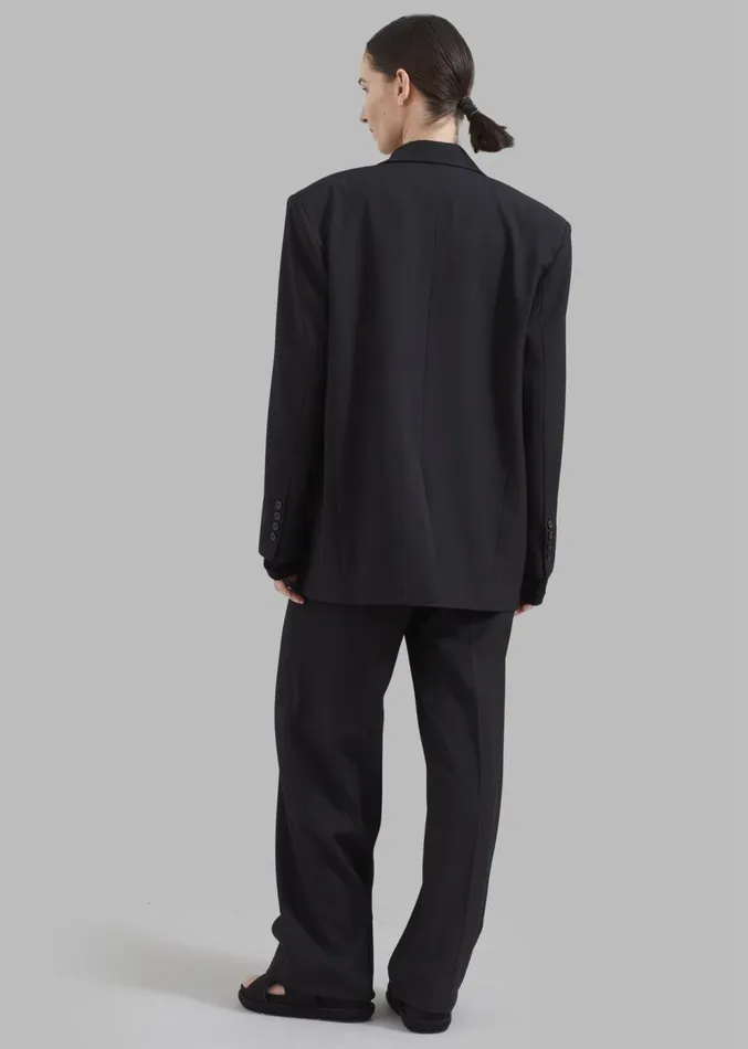The Frankie Shop Nessi Double Breasted Blazer 8211 Black Women Outerwear