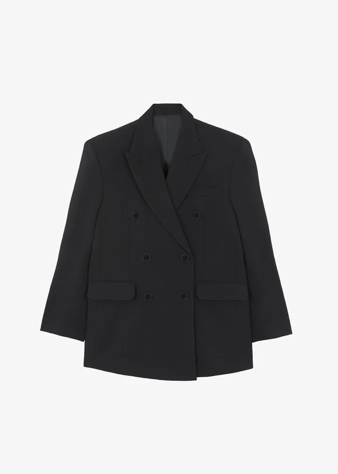 The Frankie Shop Nessi Double Breasted Blazer 8211 Black Women Outerwear