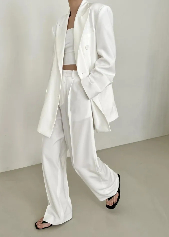 The Frankie Shop Nessi Pintuck Trousers 8211 White Women Suits