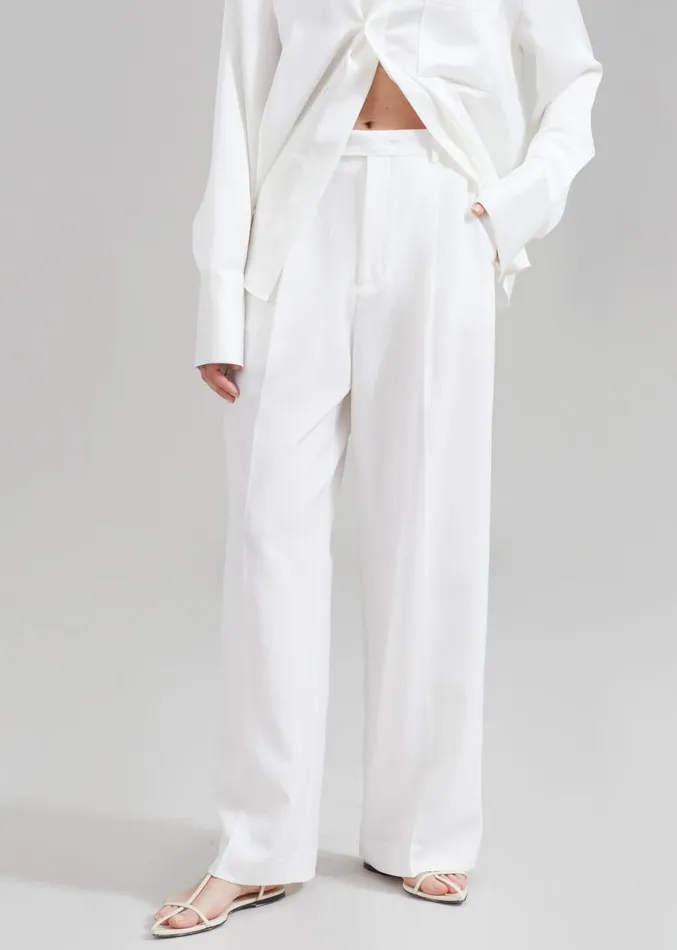 The Frankie Shop Nessi Pintuck Trousers 8211 White Women Suits