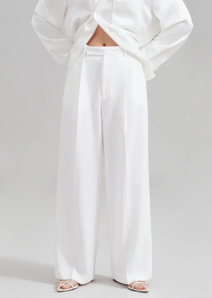 The Frankie Shop Nessi Pintuck Trousers 8211 White Women Suits