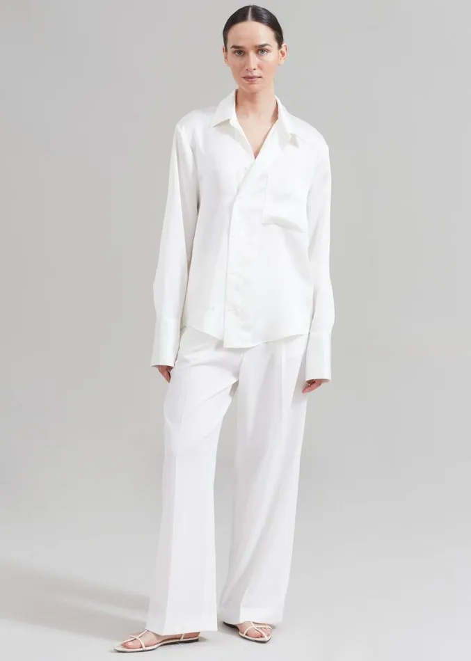 The Frankie Shop Nessi Pintuck Trousers 8211 White Women Suits