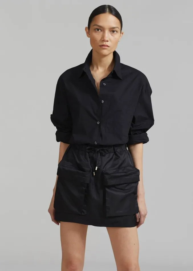 The Frankie Shop Neta Pocket Mini Skirt 8211 Black Women Clothing