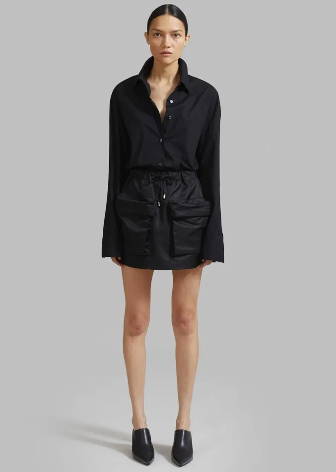The Frankie Shop Neta Pocket Mini Skirt 8211 Black Women Clothing