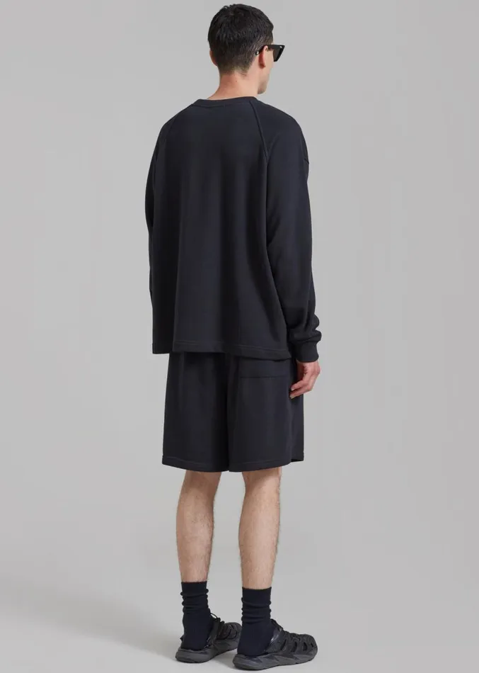 The Frankie Shop Newton Sweatshorts 8211 Black WomenMen Bottoms