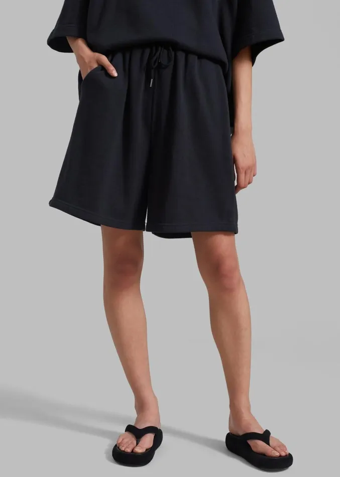 The Frankie Shop Newton Sweatshorts 8211 Black WomenMen Bottoms