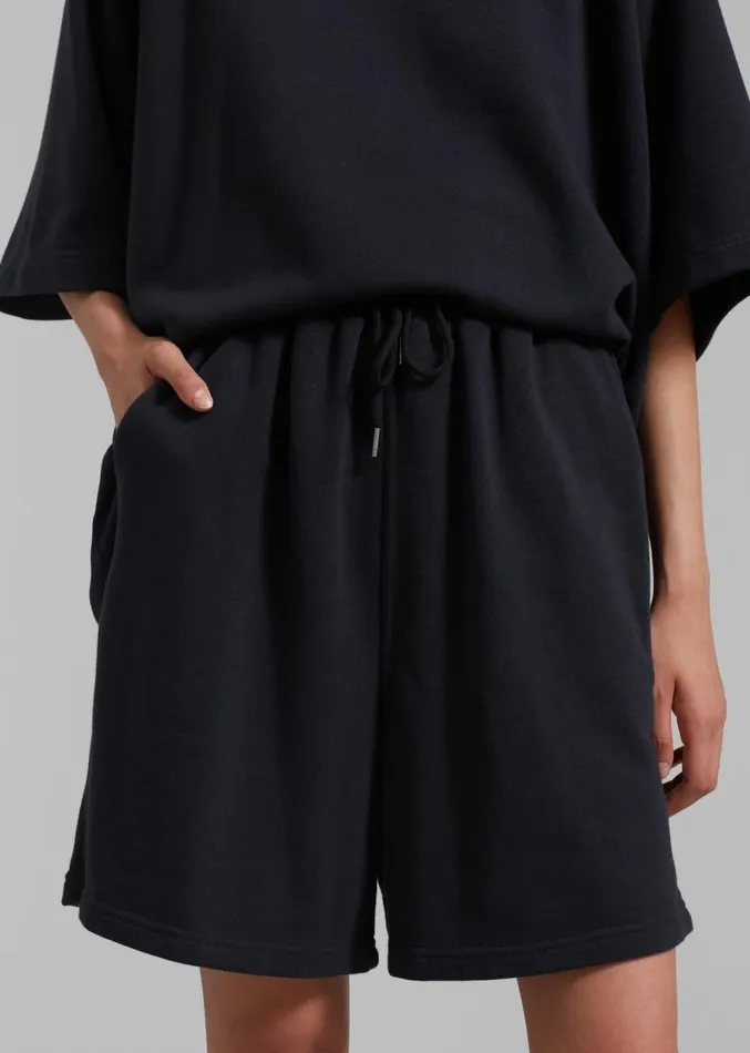 The Frankie Shop Newton Sweatshorts 8211 Black WomenMen Bottoms
