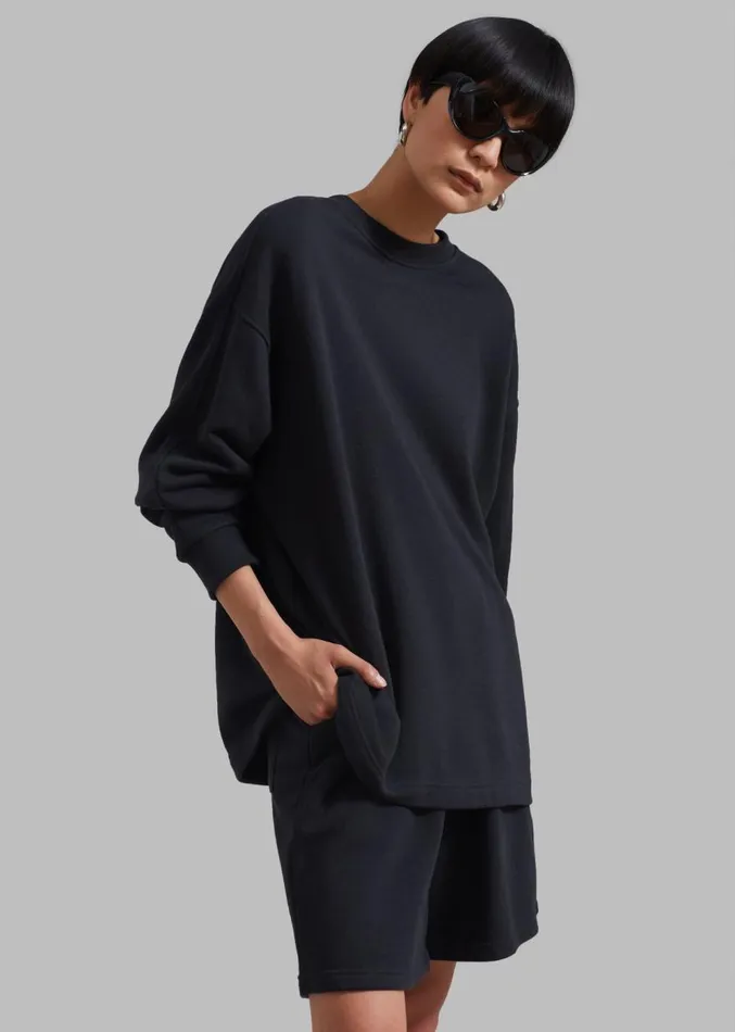 The Frankie Shop Newton Sweatshorts 8211 Black WomenMen Bottoms