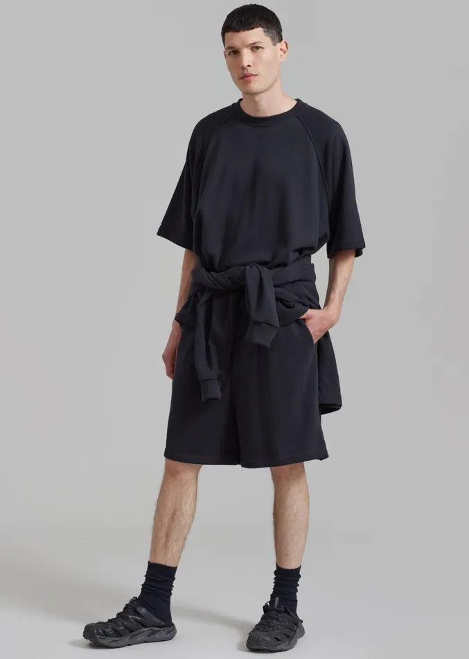 The Frankie Shop Newton Sweatshorts 8211 Black WomenMen Bottoms