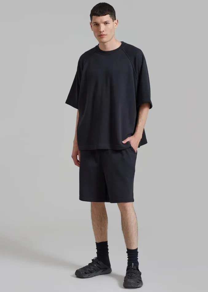 The Frankie Shop Newton Sweatshorts 8211 Black WomenMen Bottoms