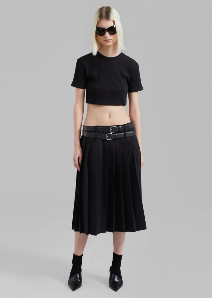 The Frankie Shop Nico Cropped Tee 8211 Black Women Tops