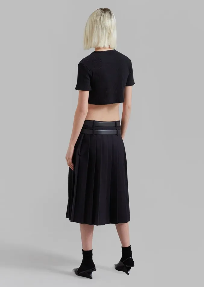 The Frankie Shop Nico Cropped Tee 8211 Black Women Tops