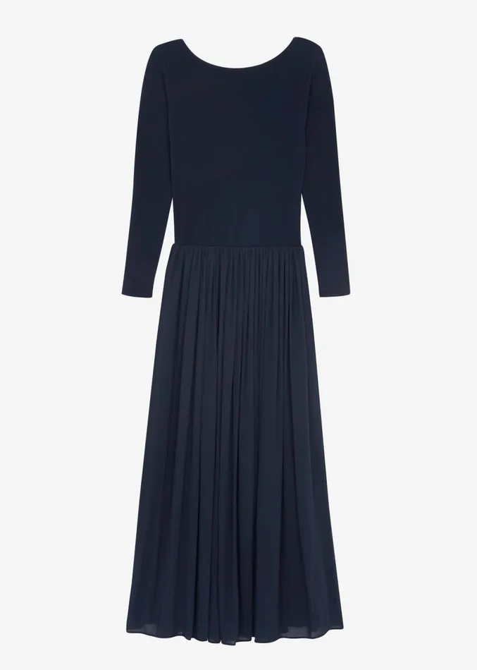 The Frankie Shop Odette Gathered Skirt Maxi Dress 8211 Navy Women Dresses