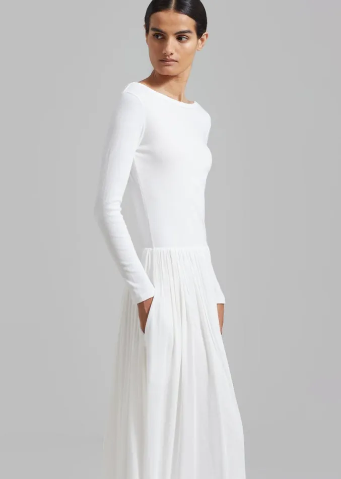 The Frankie Shop Odette Gathered Skirt Maxi Dress 8211 White Women Dresses