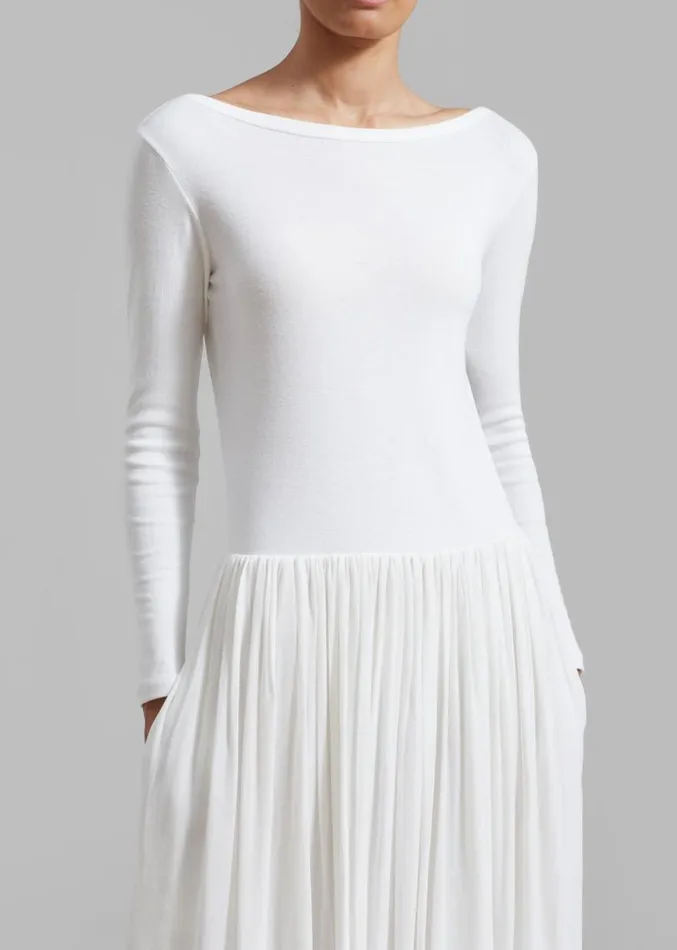 The Frankie Shop Odette Gathered Skirt Maxi Dress 8211 White Women Dresses