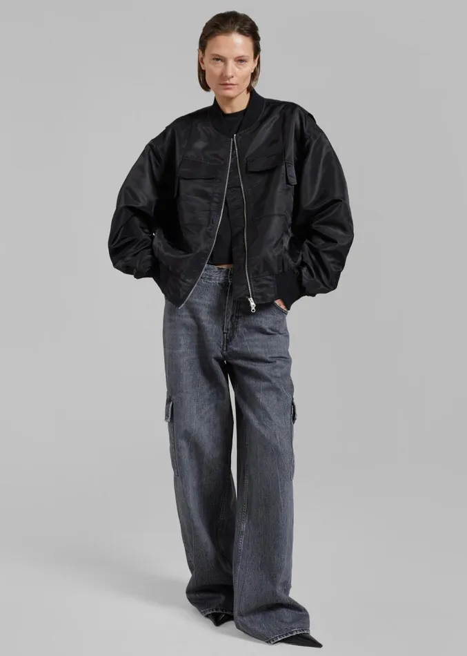 The Frankie Shop Onyx Bomber Jacket 8211 Black Women Clothing