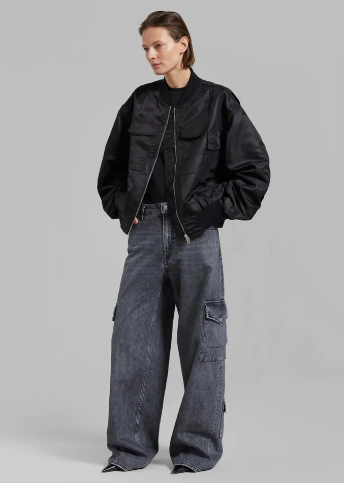 The Frankie Shop Onyx Bomber Jacket 8211 Black Women Clothing