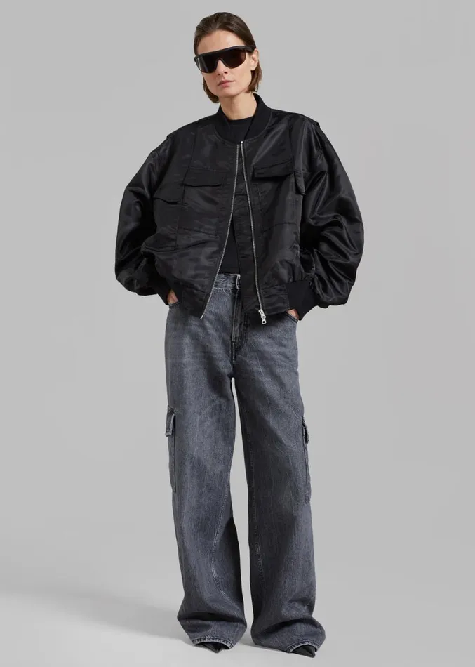 The Frankie Shop Onyx Bomber Jacket 8211 Black Women Clothing