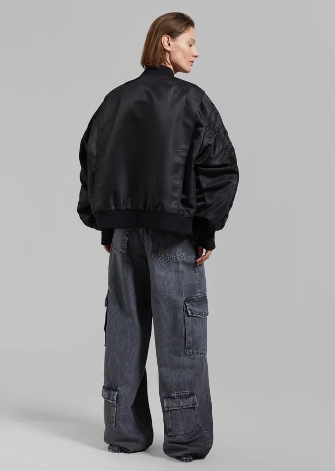 The Frankie Shop Onyx Bomber Jacket 8211 Black Women Clothing