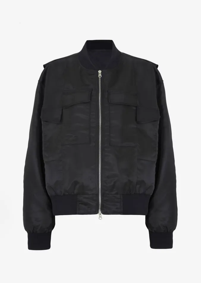 The Frankie Shop Onyx Bomber Jacket 8211 Black Women Clothing