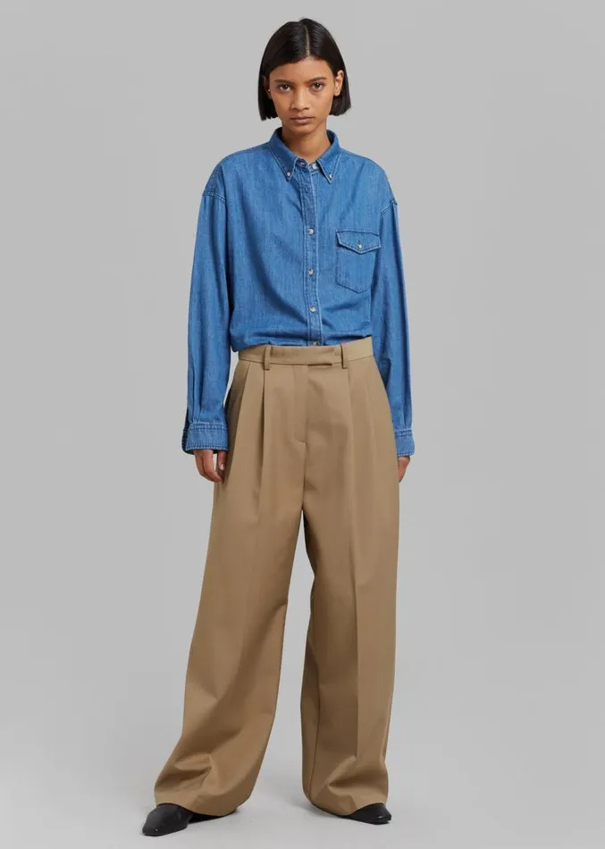 The Frankie Shop Opp Suit Pants 8211 Taupe Women Clothing