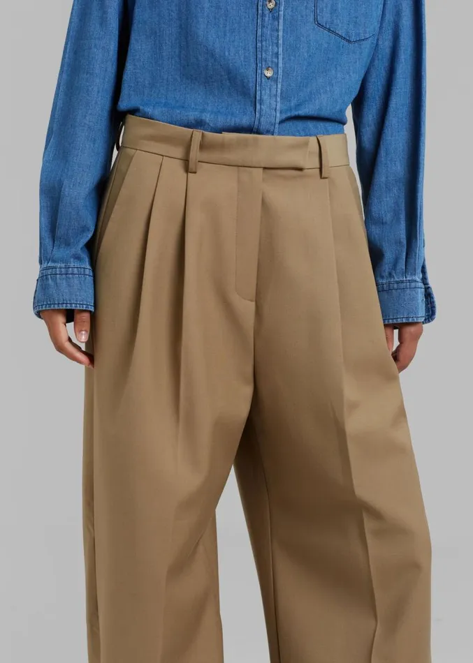 The Frankie Shop Opp Suit Pants 8211 Taupe Women Clothing