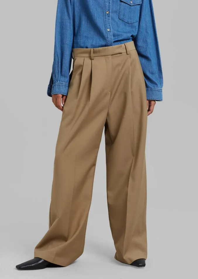 The Frankie Shop Opp Suit Pants 8211 Taupe Women Clothing