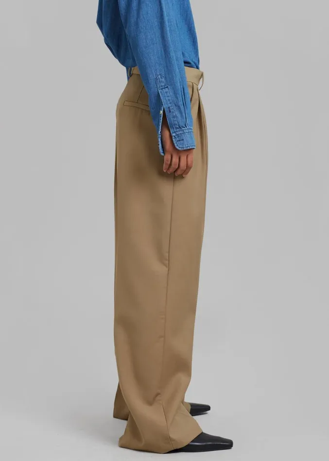 The Frankie Shop Opp Suit Pants 8211 Taupe Women Clothing
