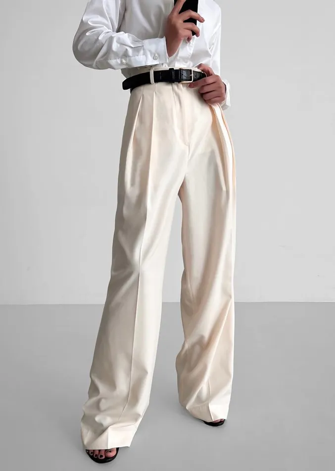 The Frankie Shop Pamela Trousers 8211 Cornsilk Women Clothing