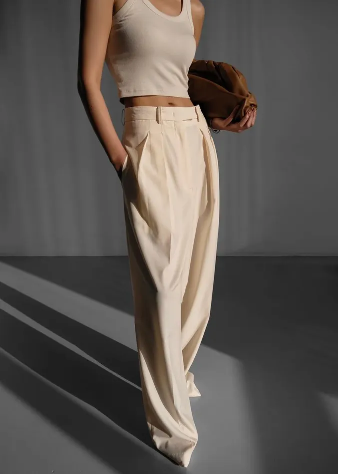 The Frankie Shop Pamela Trousers 8211 Cornsilk Women Clothing