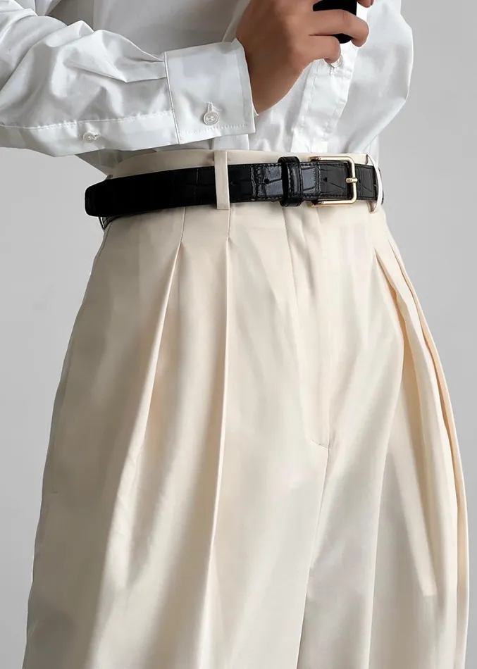 The Frankie Shop Pamela Trousers 8211 Cornsilk Women Clothing