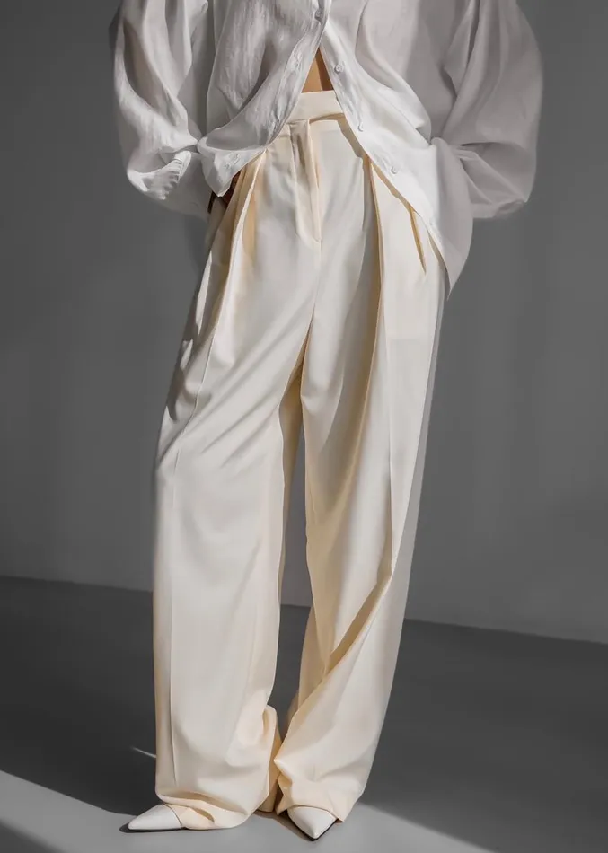 The Frankie Shop Pamela Trousers 8211 Cornsilk Women Clothing