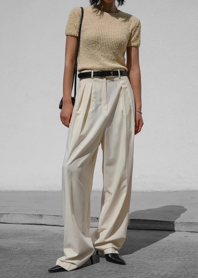 The Frankie Shop Pamela Trousers 8211 Cornsilk Women Clothing