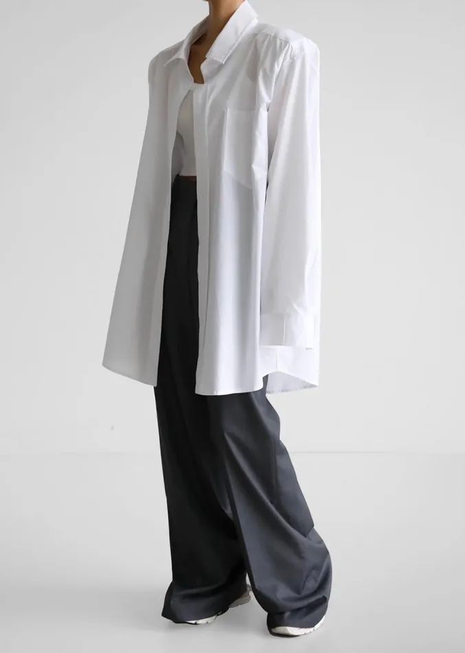 The Frankie Shop Panama Oversized Shirt 8211 White Women Clothing
