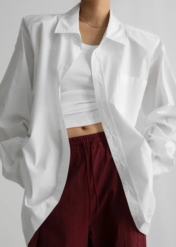 The Frankie Shop Panama Oversized Shirt 8211 White Women Clothing