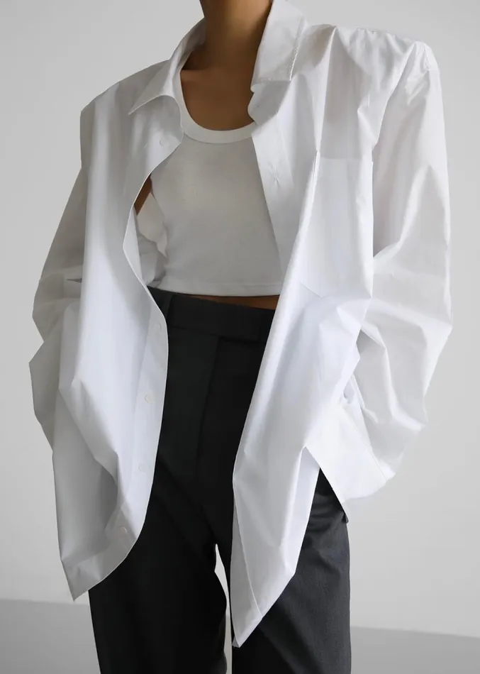 The Frankie Shop Panama Oversized Shirt 8211 White Women Clothing