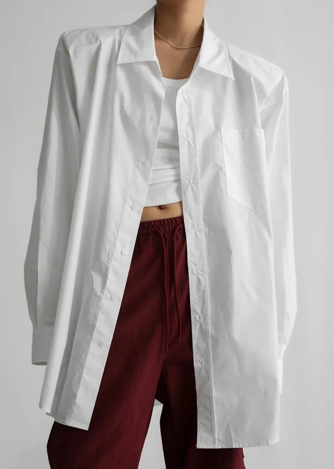 The Frankie Shop Panama Oversized Shirt 8211 White Women Clothing
