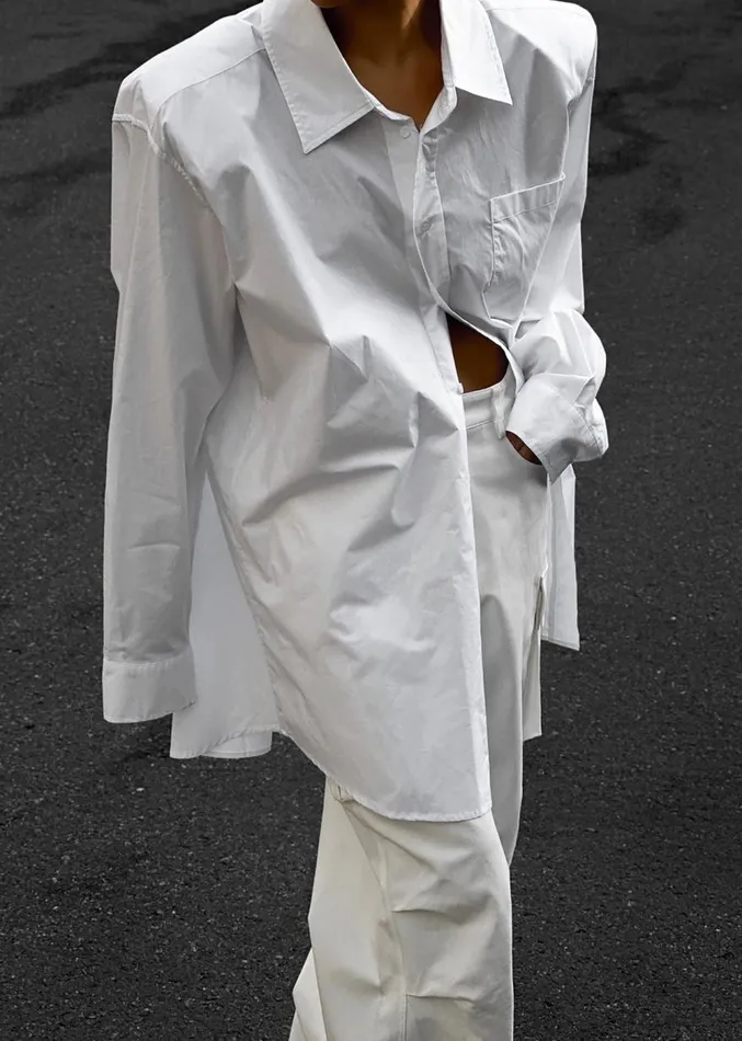 The Frankie Shop Panama Oversized Shirt 8211 White Women Clothing