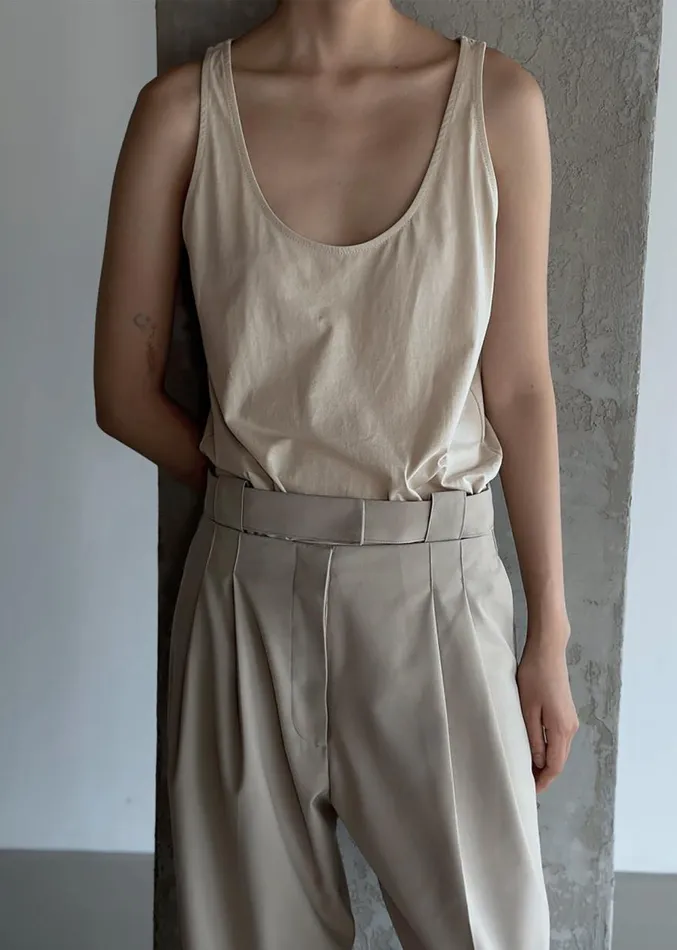 The Frankie Shop Penelope Tank Top 8211 Beige Women Tops