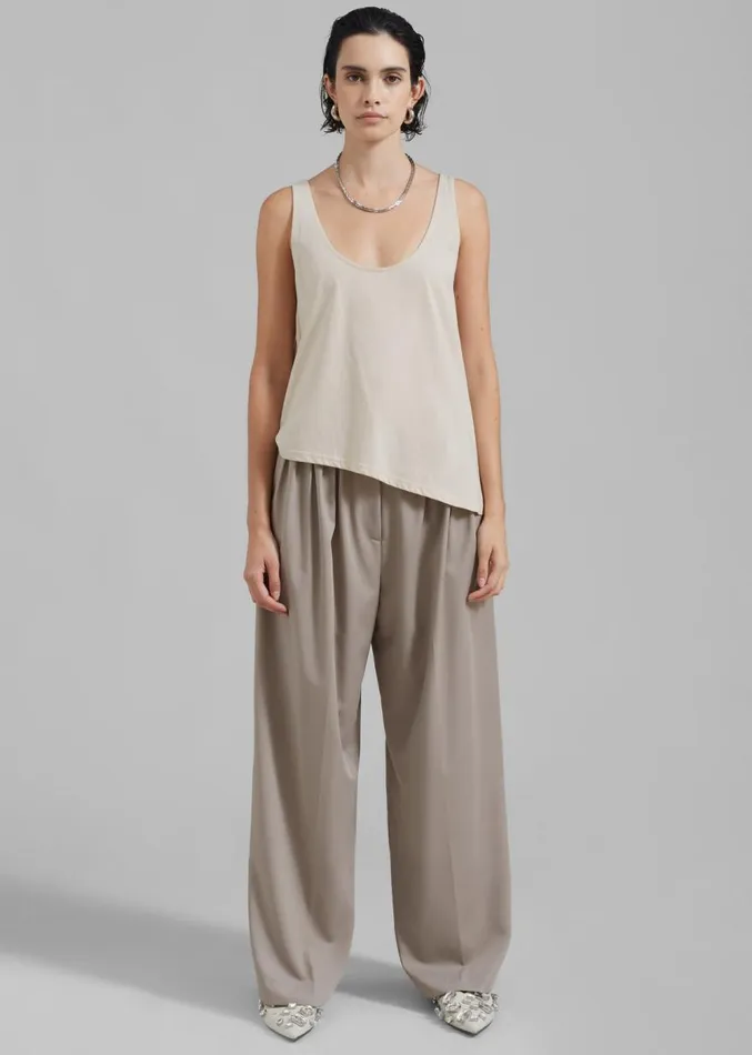 The Frankie Shop Penelope Tank Top 8211 Beige Women Tops